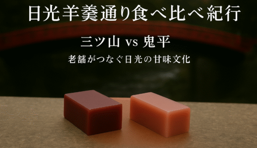 【日光】羊羹通り 食べ比べ紀行・三ツ山 vs 鬼平（きびら）老舗2店の水羊羹を徹底比較